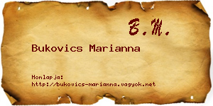Bukovics Marianna névjegykártya
