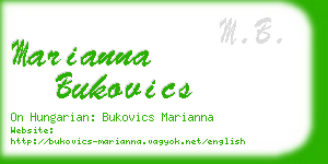 marianna bukovics business card